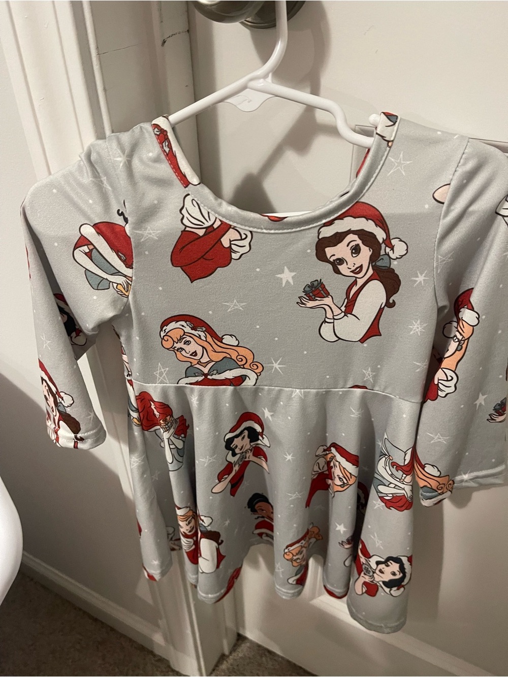 Girls' Gray Holiday Princess Pajama Dress